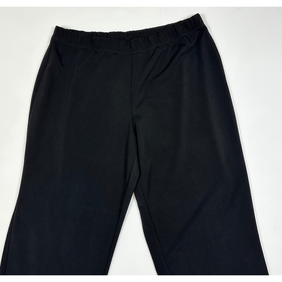 Susan Graver Liquid Knit Black Wide Leg Pull On Pants Womens XLP Petite Plus - Picture 2 of 8